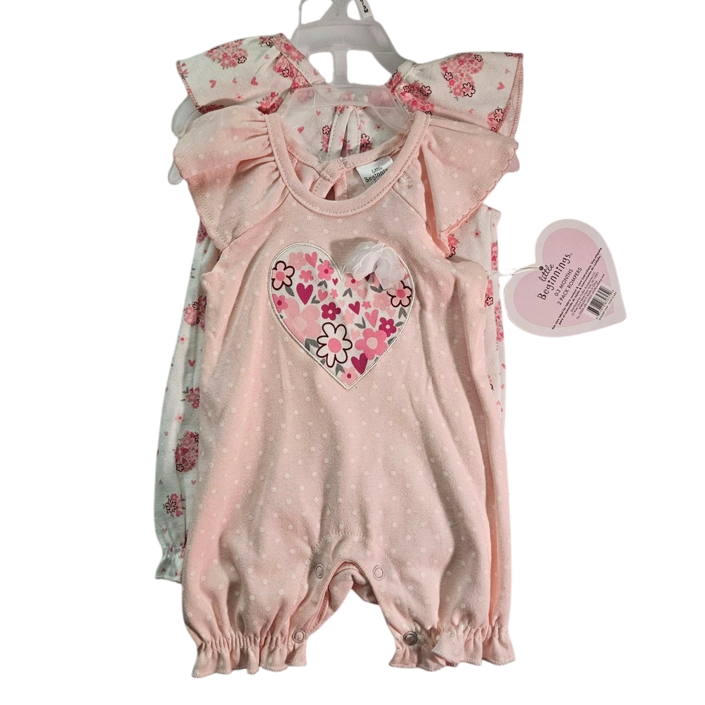 Adorable Pink Baby Romper with Heart Design